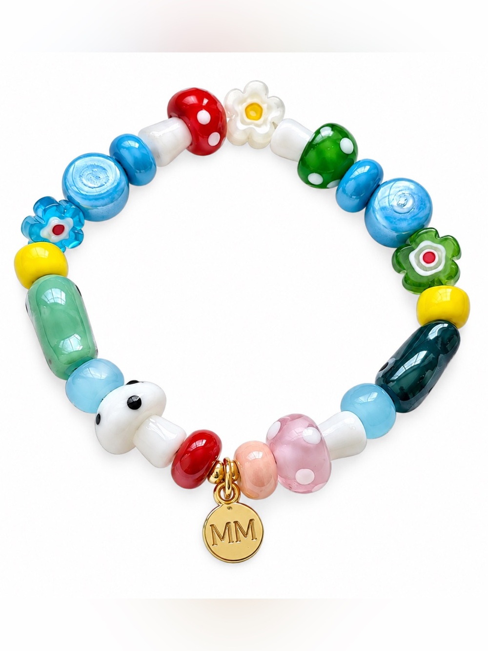 Mayamar Avi Whimsy Multicolor Glass Bead‎ Charm Bracelet